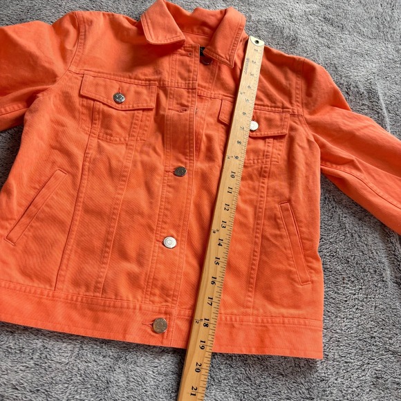 Vtg Ralph Lauren Womens Jacket Denim Orange Small Petite Rustic Cropped‎ 19301x - Picture 8 of 11